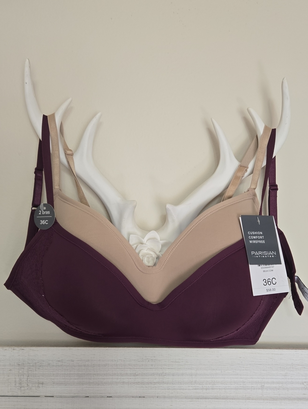 NWT Parisian Intimates Wirefree Bras Size 36C